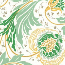 Green Flowers and Leaves Florentine Italian Print Paper ~ Rossi Italy
